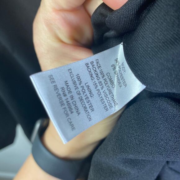 Christin Michaels black dress w/open sleeve accent - Picture 3 of 9